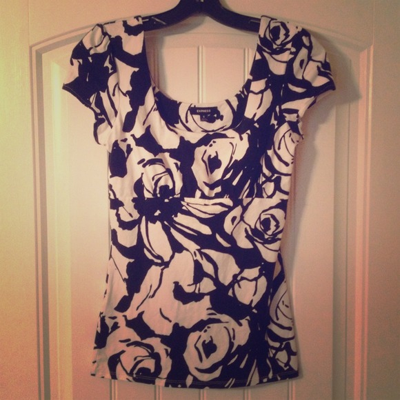 Express Square Neck Floral Top