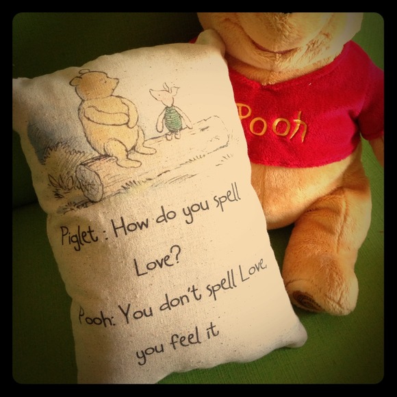 Winnie The Pooh How To Spell Love Handmade Pillow