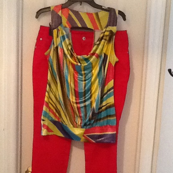 Red denim and top BUNDLE