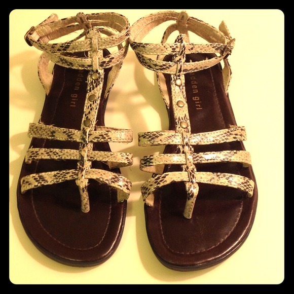 Madden Girl Snakeskin Gladiator Sandals