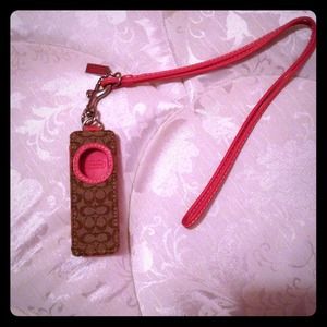 Authentic Coach Khaki Pink Ipod Shuffle Case