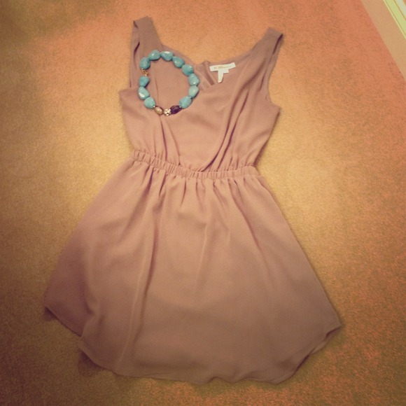 BCBGeneration Taupe Dress w/ Back Opening