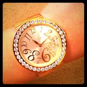 Betsy Johnson gold tone watch