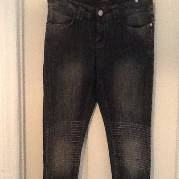 Black Acid wash stretch denim