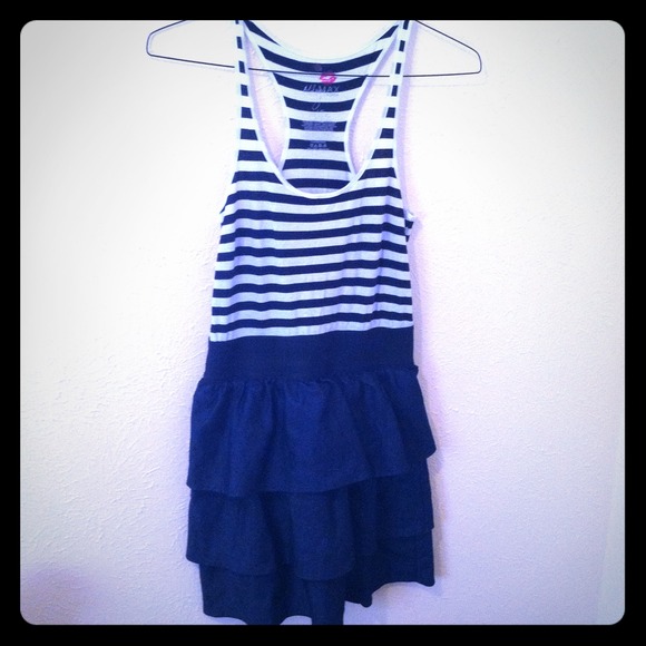 Navy blue black and white dress