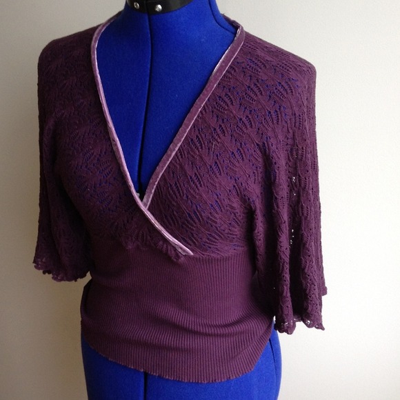 bebe | crochet kimono top | size small - Picture 2 of 4