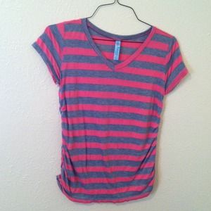 Maturity pink and gray stripped shirt