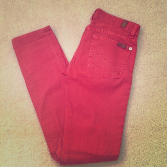 💥SOLD!!!💥7 For All Mankind red skinny jeans