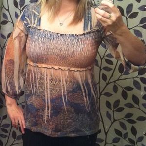 3/4 shear sleeve top