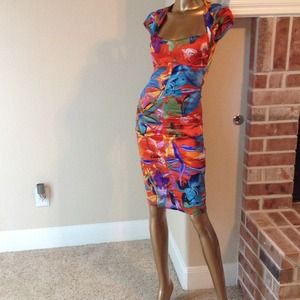 Cache Tropical Print Dress