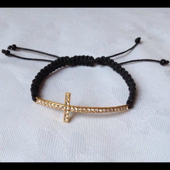 Gold Plated Cross Swarovski Friendship Bracelet