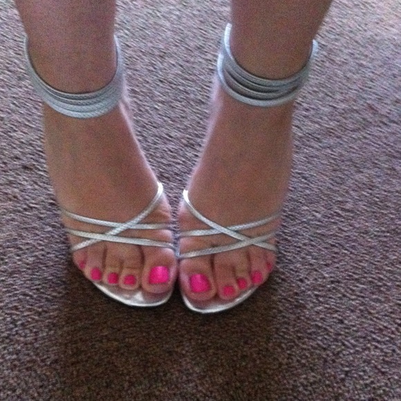 Silver high heels