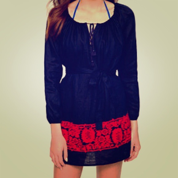 NWT J.Crew Linen Embroidered Beach Cover Up