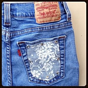 High Waisted Lace & Diamond Shorts