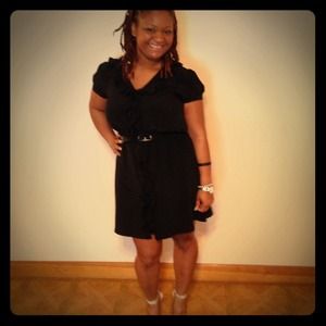 Black button up dress