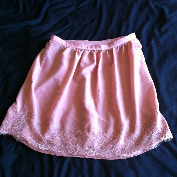 A coral knee-length skirt
