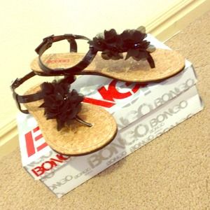 Black bongo sandals, brand new never been worn