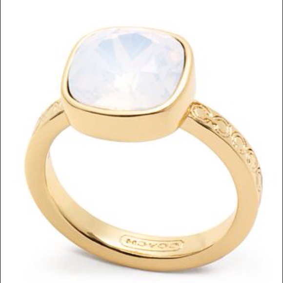 Authentic Coach square stone ring