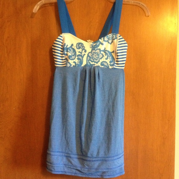 SOLD Blue Laceoflage Back On Track Tank 4