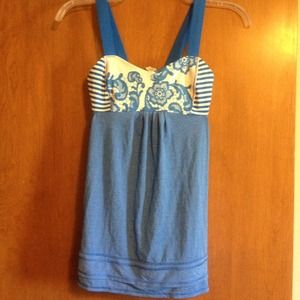 SOLD Blue Laceoflage Back On Track Tank 4