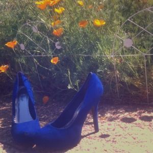 Cobalt blue suede shoes