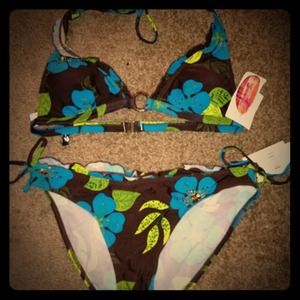 NWT Brown/turquoise bikini swimsuit XL