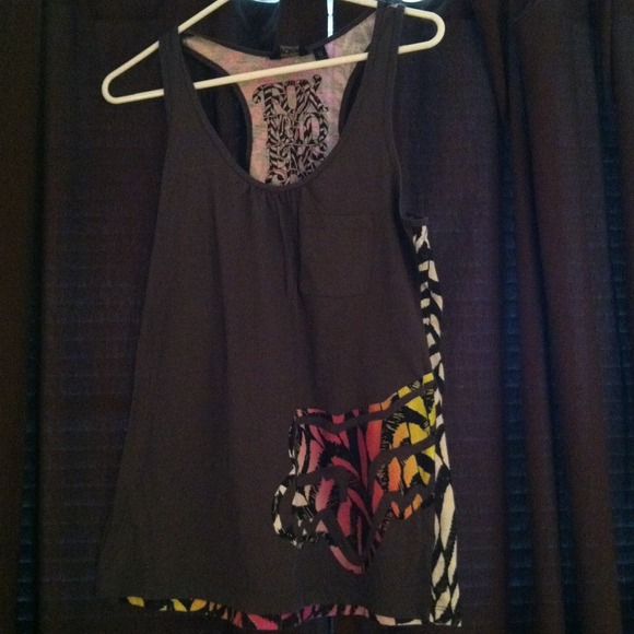 Fox tank top with vibrant animal print back