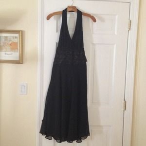 Black empire waist dress