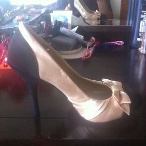 Suede & Satin Cream Pumps