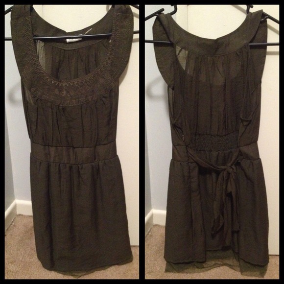 Olive green dress top