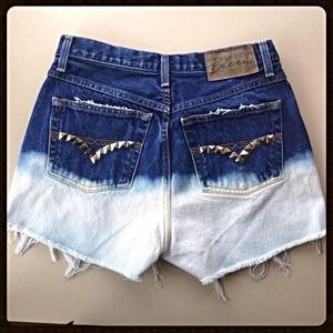 High Rise Ombré Studded Shorts