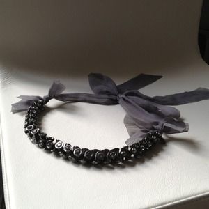 J.Crew Beaded Sheer Ribbon Necklace