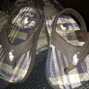 Brown with white horse thong flip flops