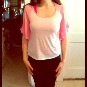 Adorable pink open sleeve shirt