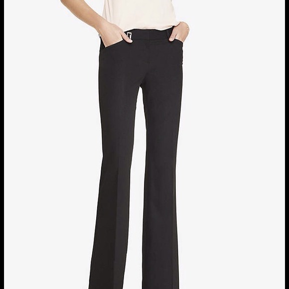 Express Editor Brown, Tan, & White Pinstripe Pants