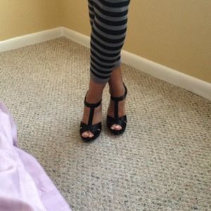 Black with silver stones shoes