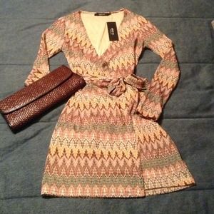 Adorable printed wrap dress