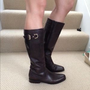 ✳$20 TODAY Anne Klein Brown Leather Boot 7.5
