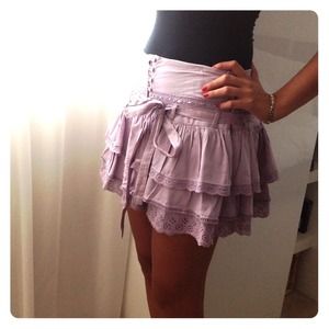 Lavender layered short skirt