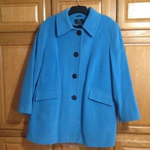 Beautiful turquoise wool coat