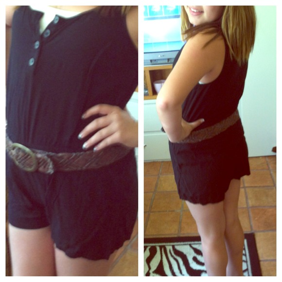 Forever 21 Black Romper with free belt. Very cute. - Picture 1 of 1