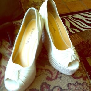 Wild Diva White Wedges!! Gently Used! Comfy too!!