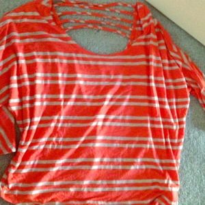 orange/ grey striped shirt! perfect condition