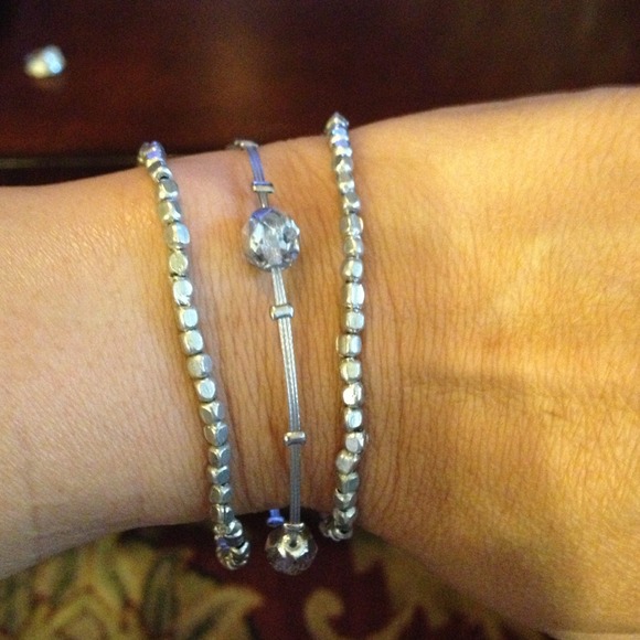 NEW: Silver Metals and Wire Bracelet.