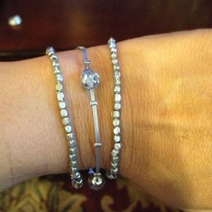 NEW: Silver Metals and Wire Bracelet.