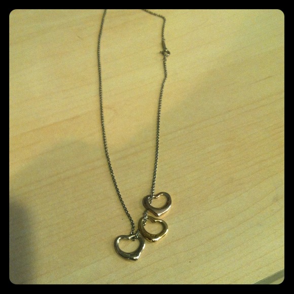 Gold, silver, rose gold 3-heart necklace!