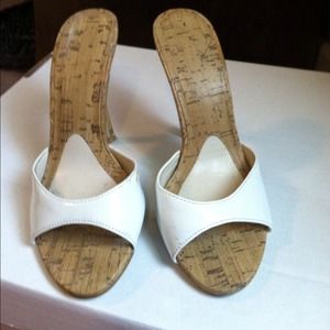 Super cute white patent leather heels