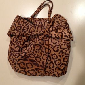 Valentino leopard purse with red satin inside
