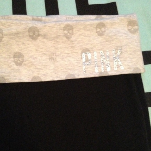 PINK skull yoga pant bootcut sz SMALL