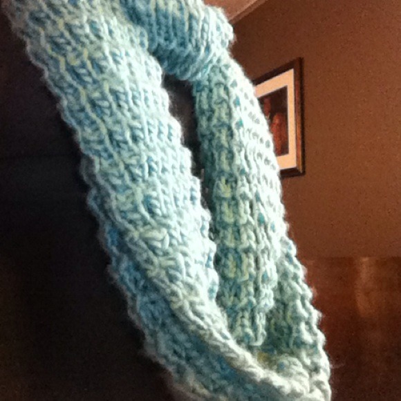 : Aqua knit infinity scarf